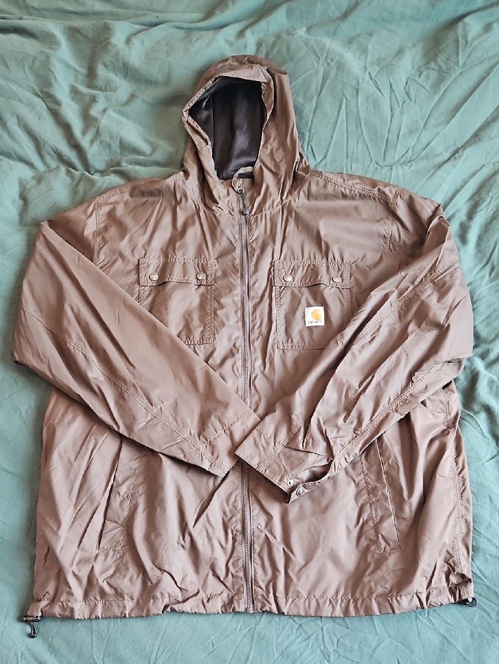 Carhartt Men’s Hooded Raincoat Jacket - Brown